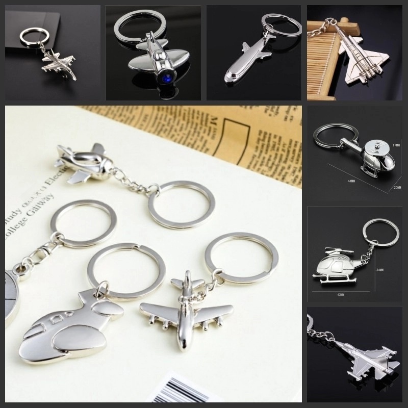 Modern Style Artistic Airplane Metal Unisex Bag Pendant Keychain