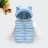 Kid Baby Girl Thin Solid Color Hooded Warm Vest Coat