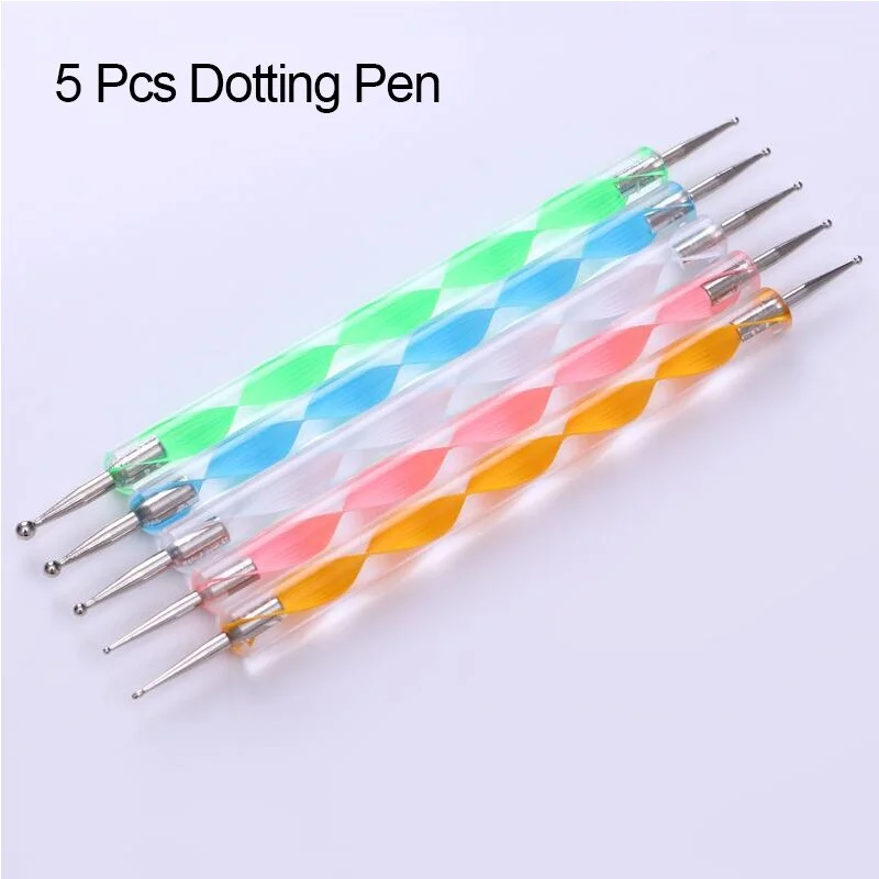 Acrylic UV Gel Nail Brush Kit Pink White Dotting Painting Pen Carving 15Pcs/set Gel Brush Manicure Nail Art Design Tools-Nail Inspo