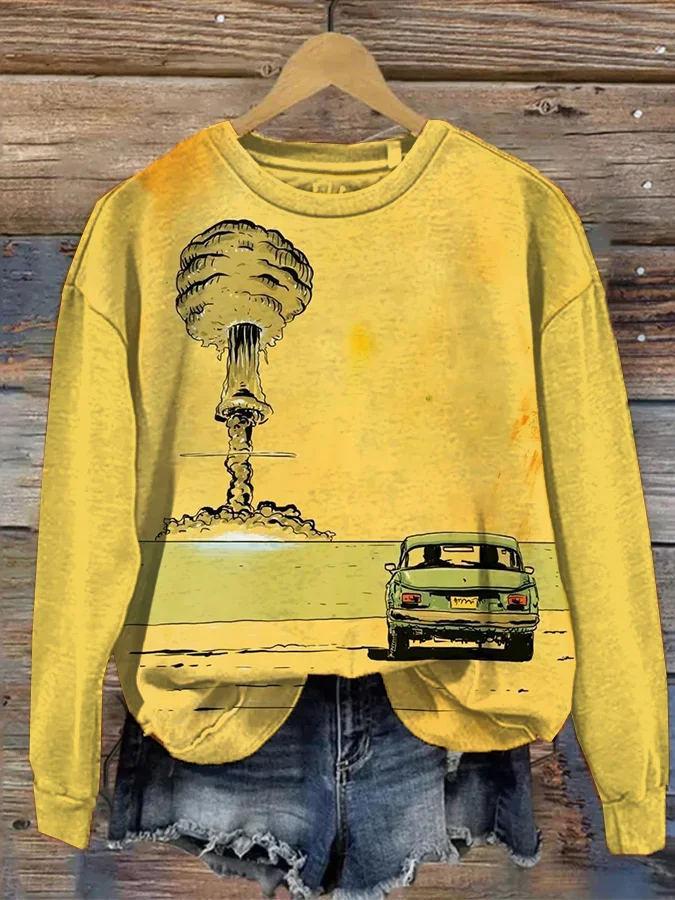 Women's Explode Car Print Cozy Sweatshirt