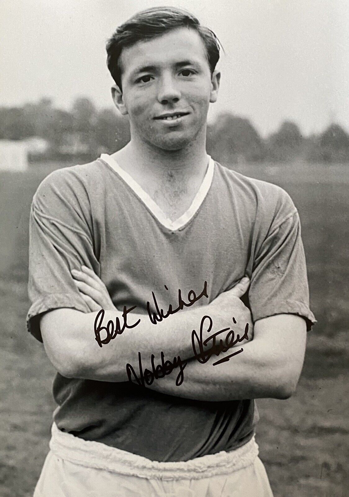 Nobby Stiles Hand Signed Manchester United 16x12 Photo Poster painting, England, 3