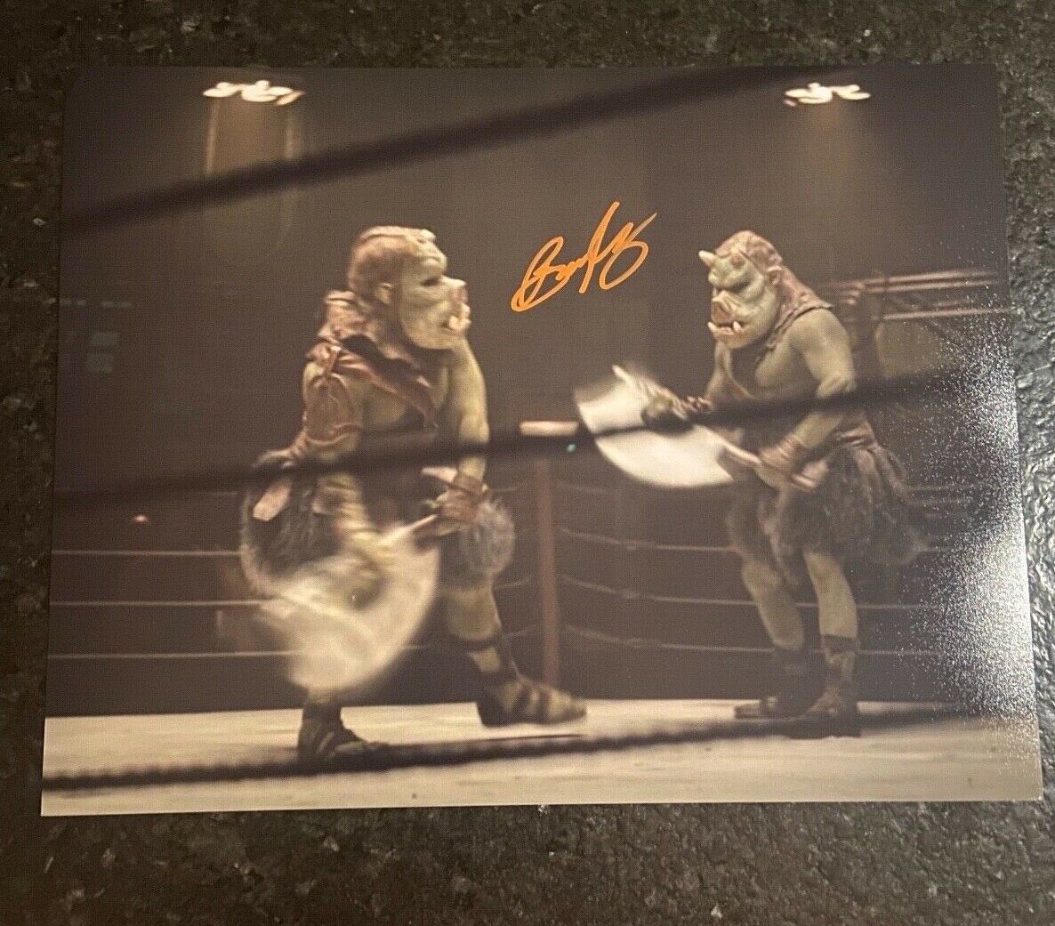 * BARRY HANLEY* signed 11x14 Photo Poster painting * GAMORREAN FIGHTER * THE MANDALORIAN * 8