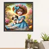 Diamond Painting-DIY Full Round Drill Girl And Dog