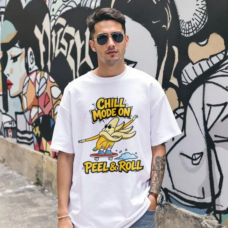 Chill Mode On Peel Roll Printed Men's T-shirt