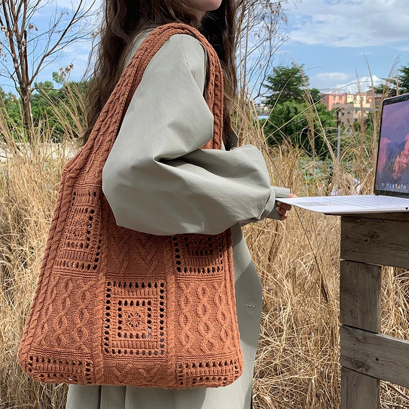 Women’s Polyester Solid Color Classic Style Square Open Shoulder Bag