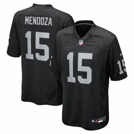 Youth Las Vegas Raiders #15 Fernando Mendoza Black 2026 NFL Draft Game Jersey