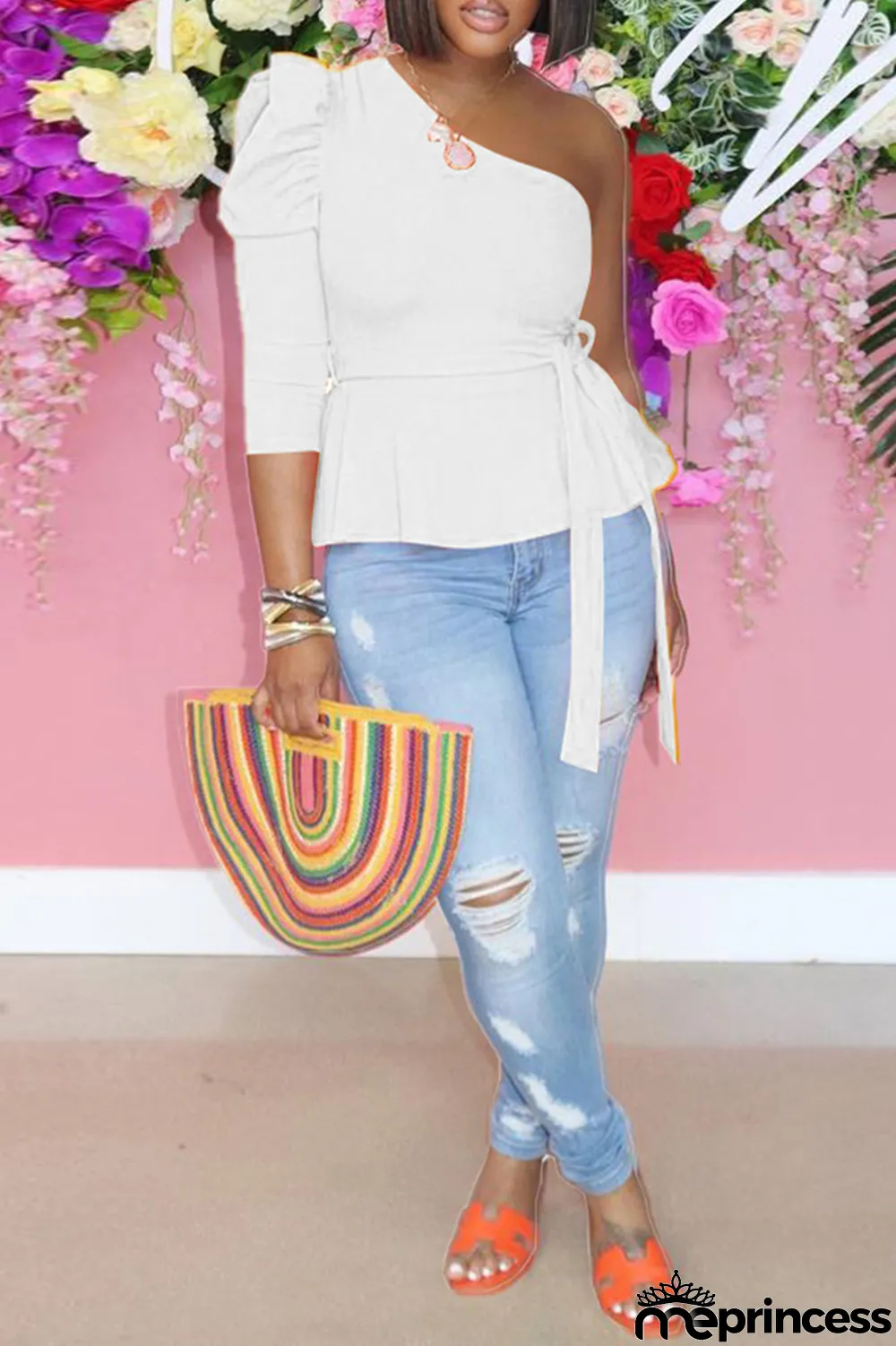 Yellow Fashion Casual Solid Backless Oblique Collar Tops