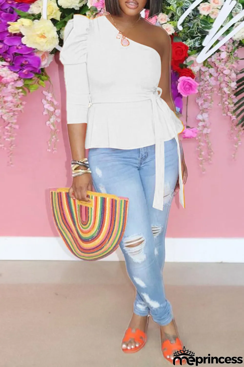 Yellow Fashion Casual Solid Backless Oblique Collar Tops