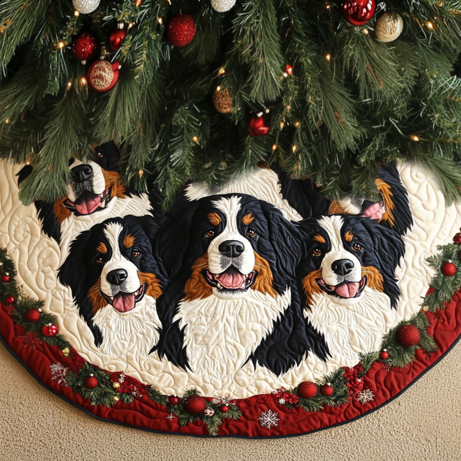 Alpine Ridge Quilted Christmas Tree Skirt NCU0PT2586