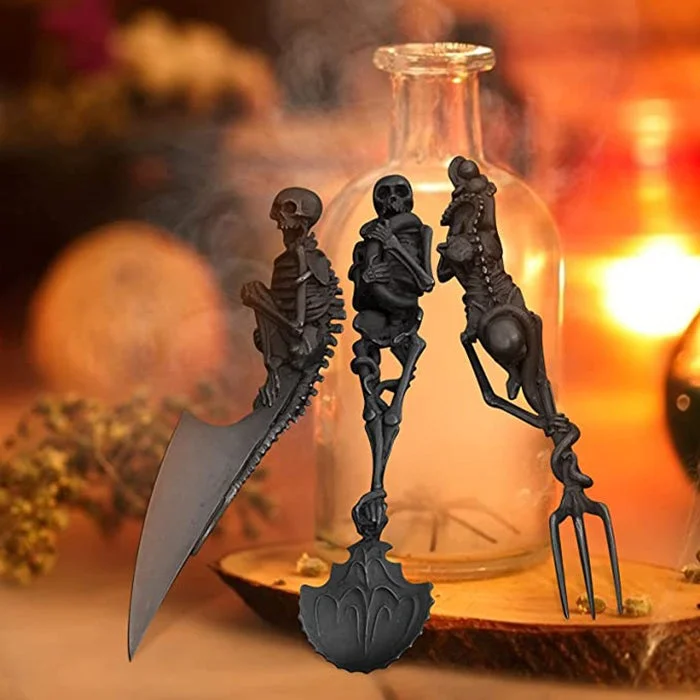 Halloween Gift Skeletal Cutlery Sets Starlight-halloween Gift Skeletal Cutlery Sets Metal Tableware Fork Spoon Knife Flatware - vzzhome