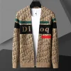 V-neck colorblock letter jacquard knitted cardigan sweater