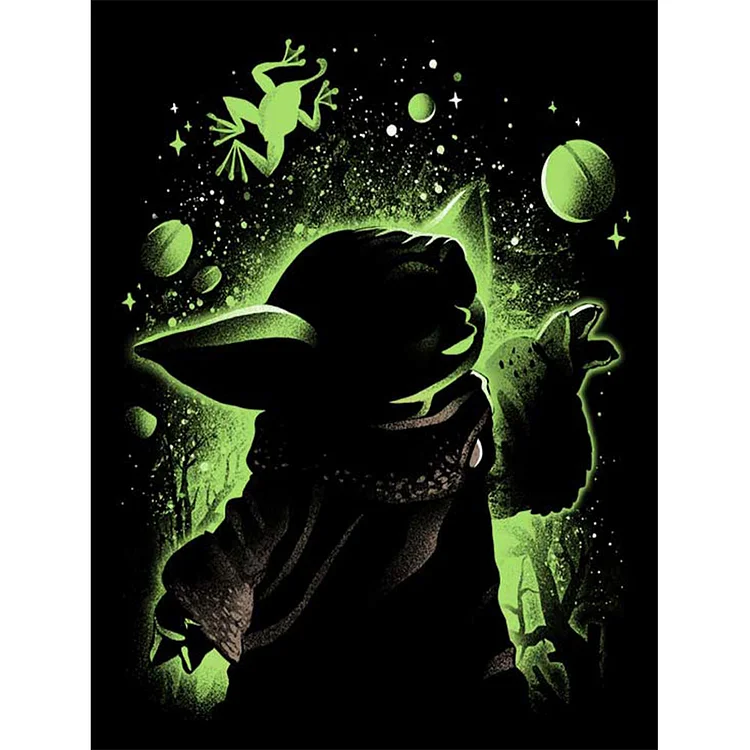 Yoda Silhouette 30*40CM(Canvas) Full Round Drill Diamond Painting gbfke