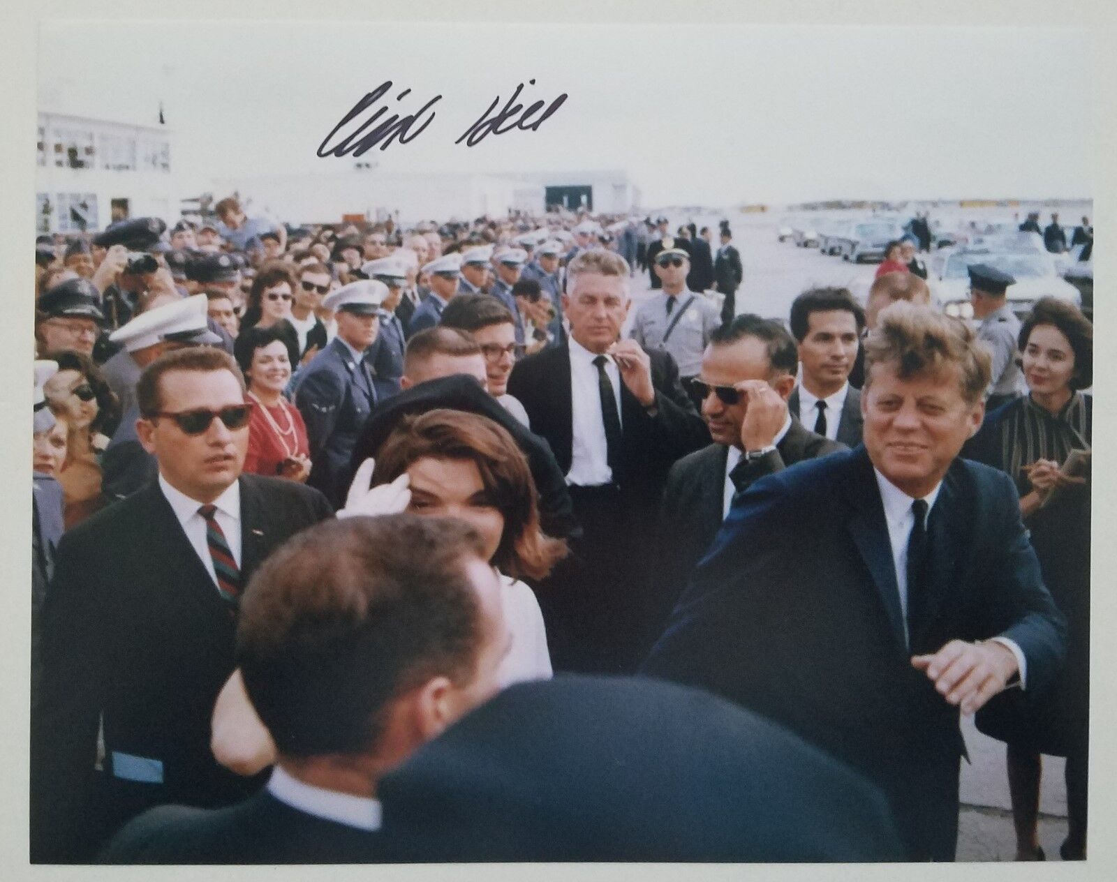 Clint Hill Signed 8x10 JFK & Jackie Photo Poster painting Secret Service Agent Political RAD