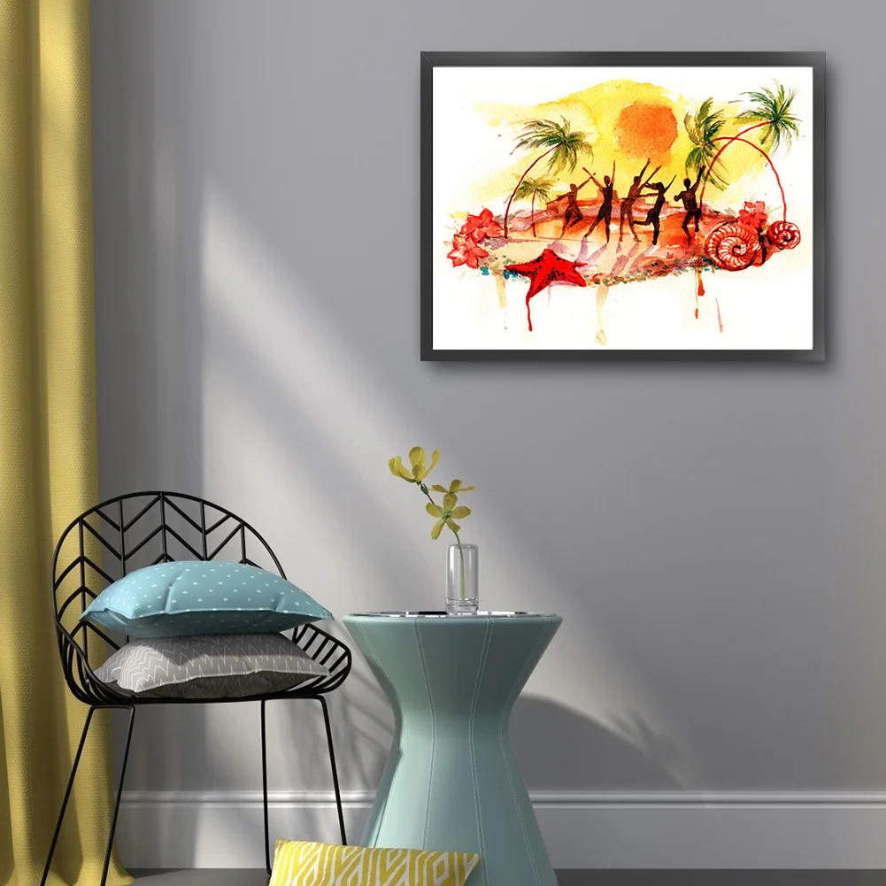 DIY Stamped Cross Stitch 14CT Full Embroidery 50*40cm - Silhouette Scenery