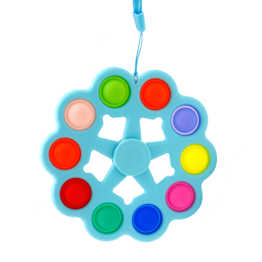 

Silicone Sensory Toy Push Bubble Spinner Keyring Autism Needs Stress Relief, 501 Original