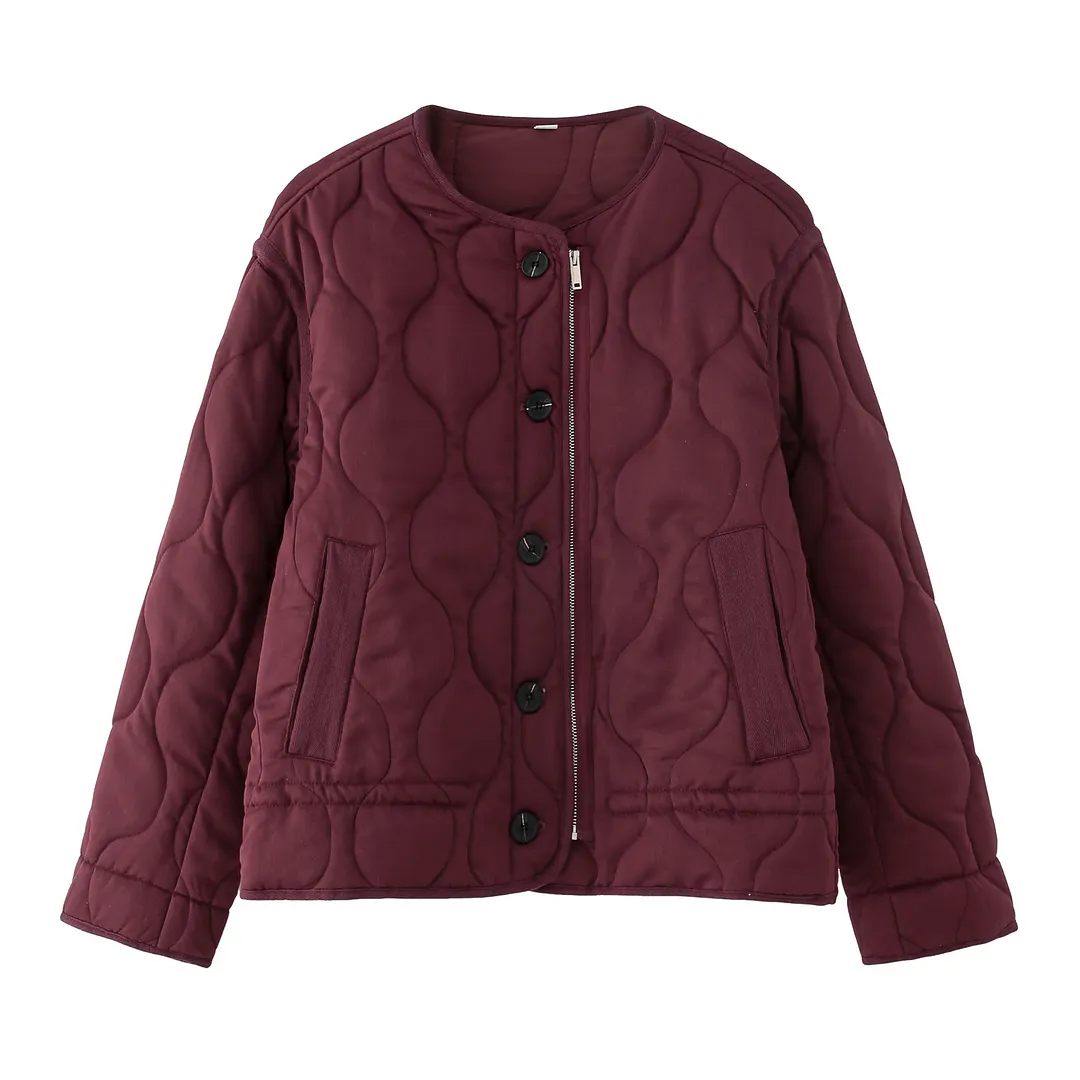 Nigikala Nigikala Women's Clothing 2025 Winter Round-Neck Long Sleeves Of Loose Casual Cotton Coat Women A15068F