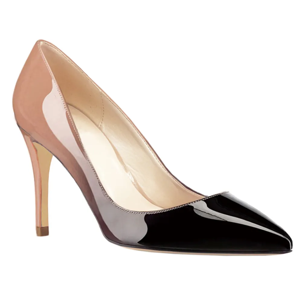 90mm Middle Heels Pointy Toe Pumps-vocosishoes
