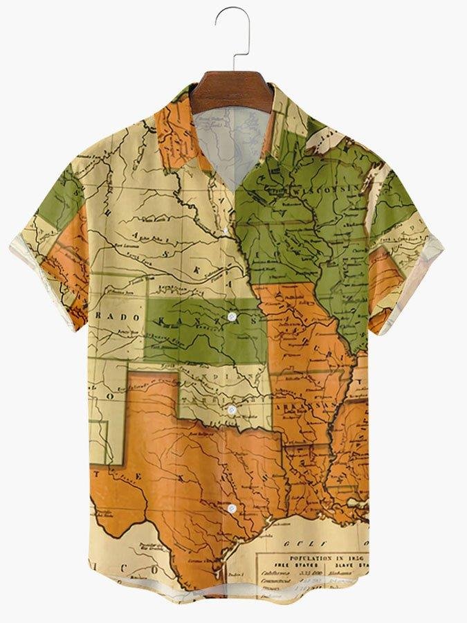 Men's map print shirt