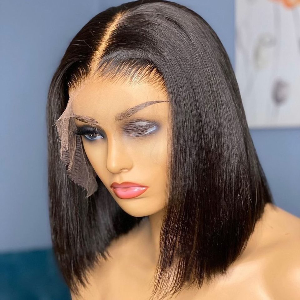 Bob Wig Lace Front Human Hair Wigs Brazilian Bob Wig Pre-Plucked 13x4 HD Lace Frontal Wig Short Human Hair Wigs for Women US Mall Lifes