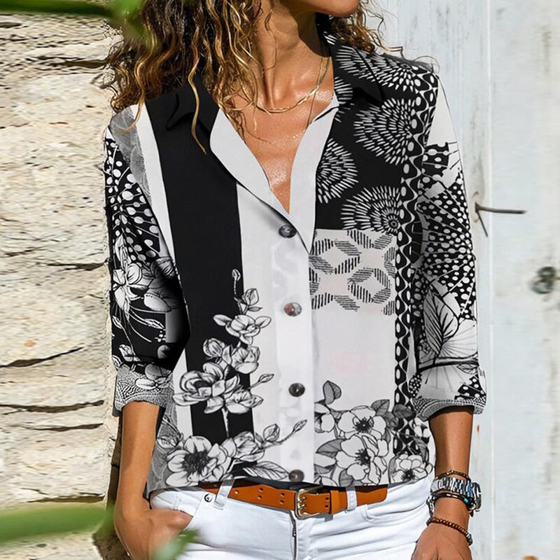 Women Shirt Casual Loose Long Sleeve Tops Fall Spring