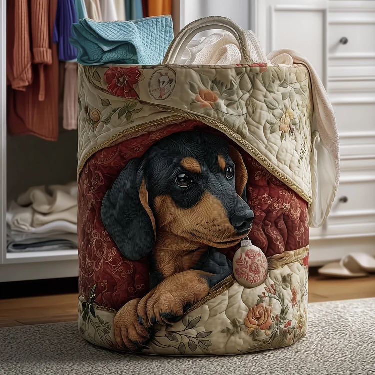 Sneaky Puppy Quilted Laundry Basket GFTONT4518