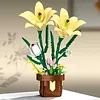 Artificial Flower Building Blocks for Adults Women for Home Office Decor (Lily)