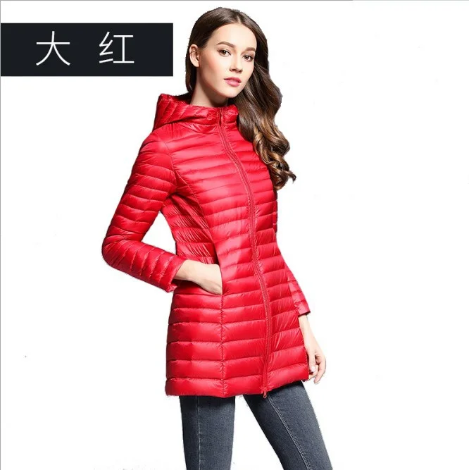 Woherb 2024 New Autumn And Winter Light Down Jacket Female Long Plus Size Hood Slim Plus Plus Size Coat-Outfit Ideas
