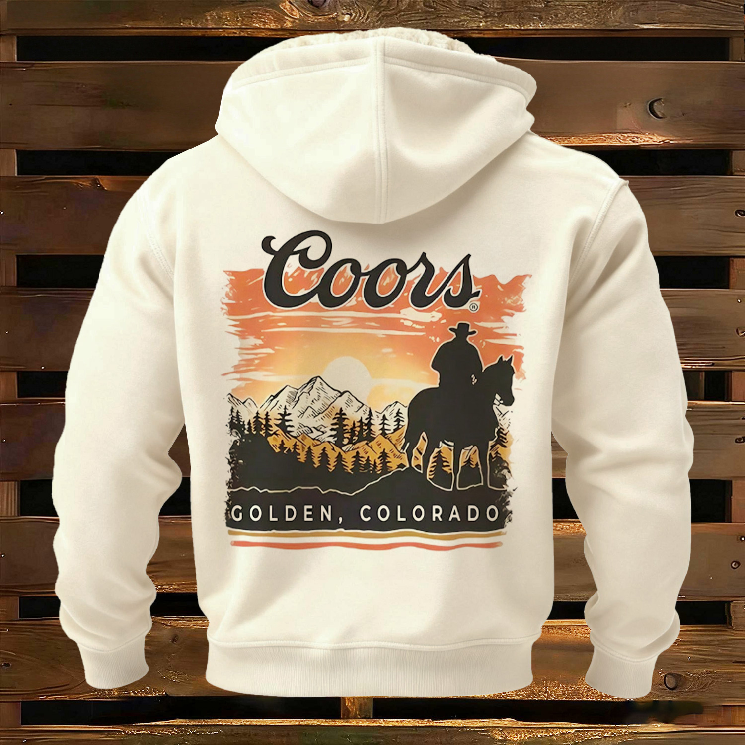 Stylish Graphic Design Fleece-lined Hooded