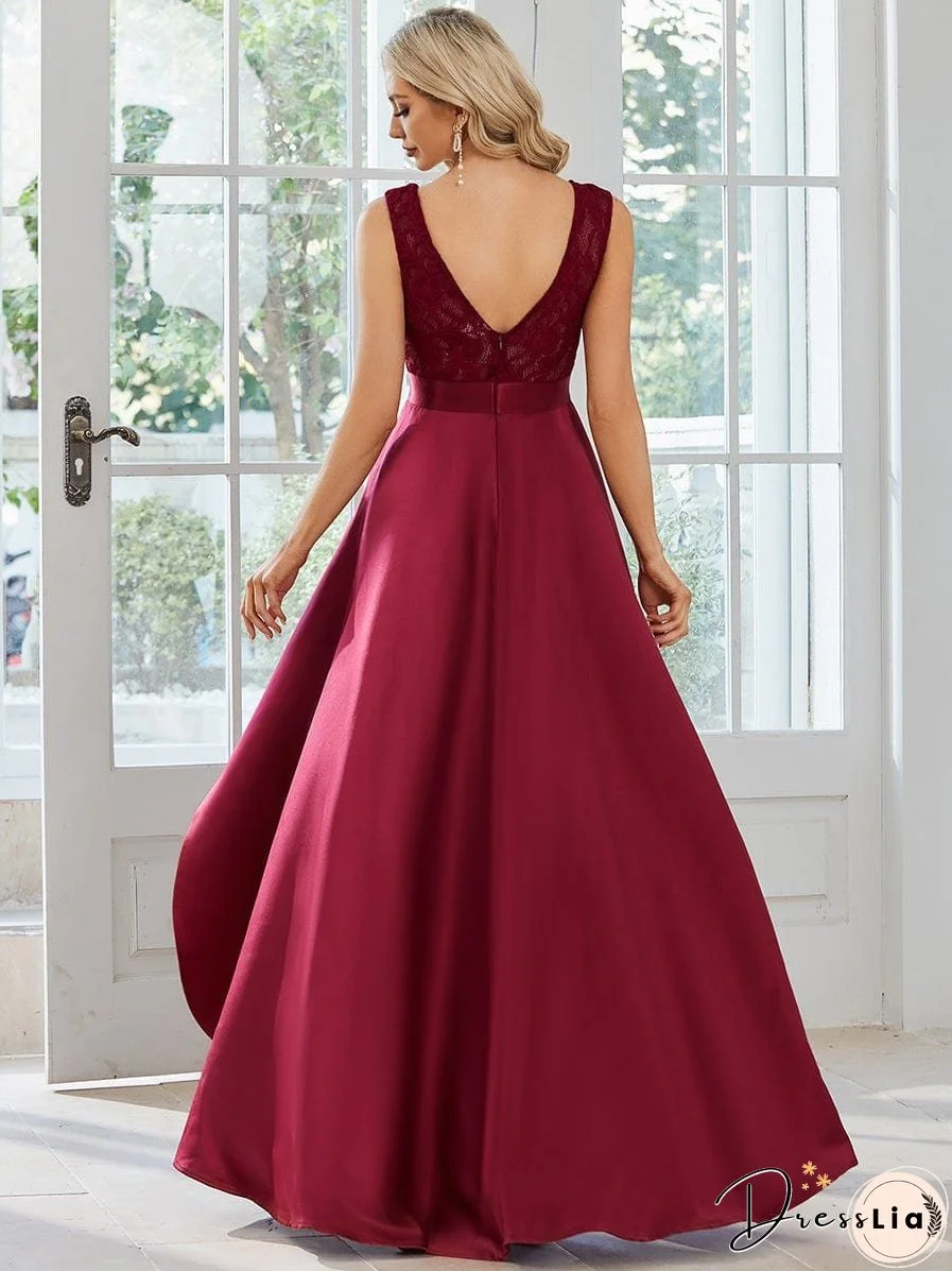 Elegant High-Low Lace Cocktail Dress