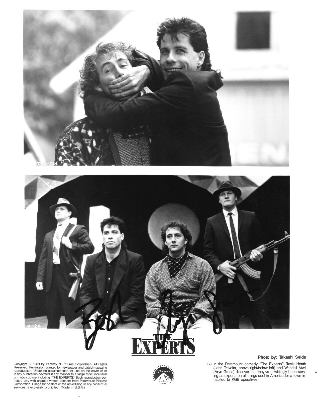 ARYE GROSS signed THE EXPERTS 8x10 w/ coa JOHN TRAVOLTA ORIGINAL STUDIO STILL