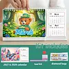 Cartoon Diamond Art Monthly Flip Tabletop Calendar January 2027 - December 2028 Small Desktop Calendar Planner 24 Months for Living Room Bedroom Office Desk Gift Giving