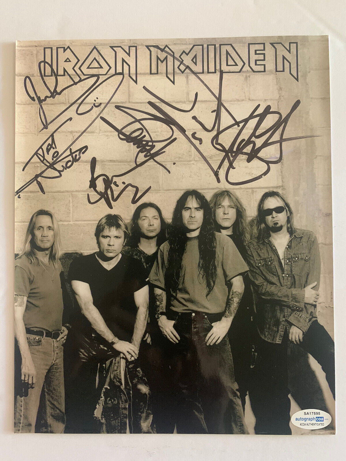 Iron Maiden All 6 Band Signed Autographed 8x10 Photo Poster painting Beckett Certified