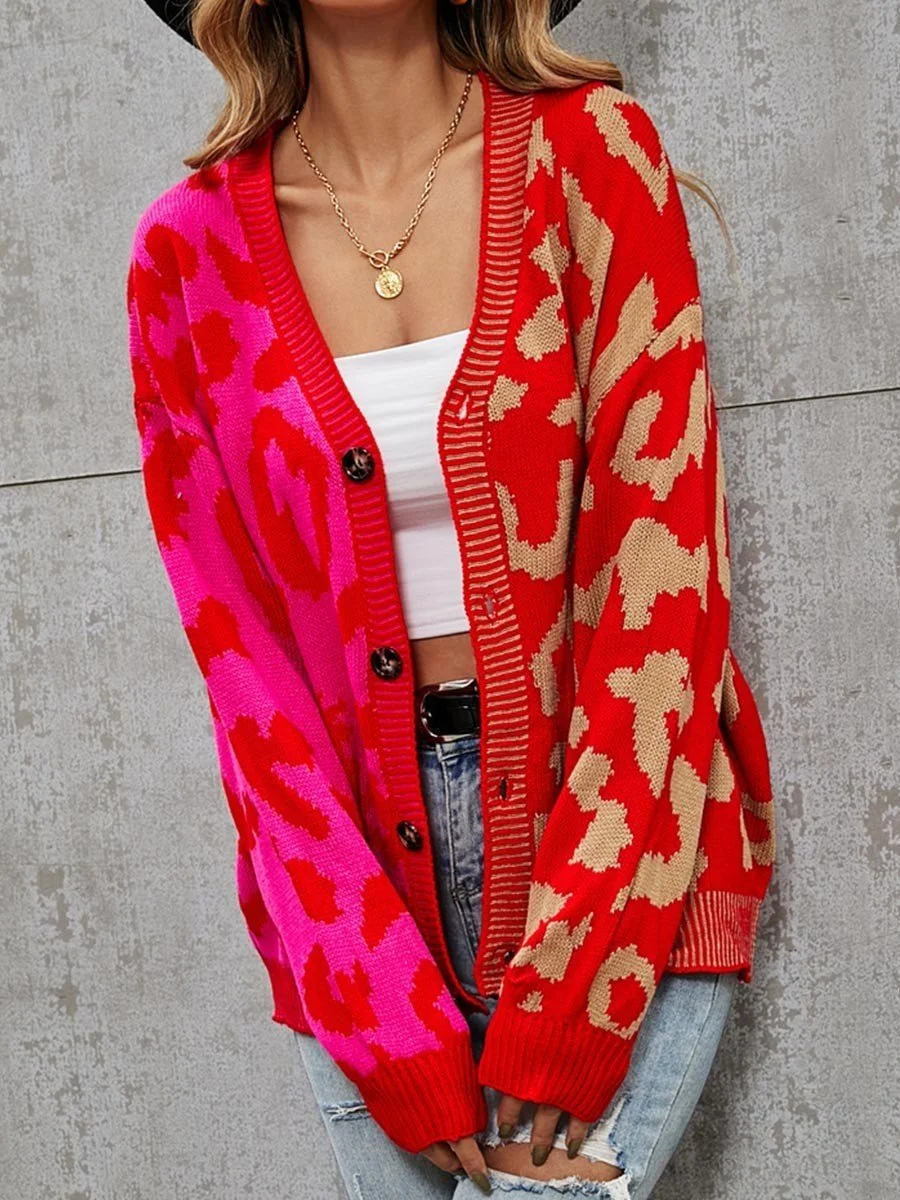 Women's Leopard Print Cardigan Sweater