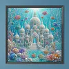 Underwater Castle DIY Full DIY 5D Round Drill Gem Art Diamond Painting Kits 15.75x15.75 in Diamond Dots Paintings Picture Arts Craft Diamond Art Kits for Adults Beginner Home Wall Decor