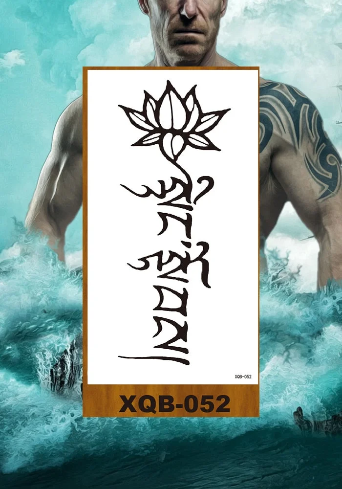 Temporary Tattoo Sticker Man Woman Girl Arm Chest Fake Neck Ankle Tatoo Art Flowers Totem Tatto Sanskrit Lines Geometric Figures