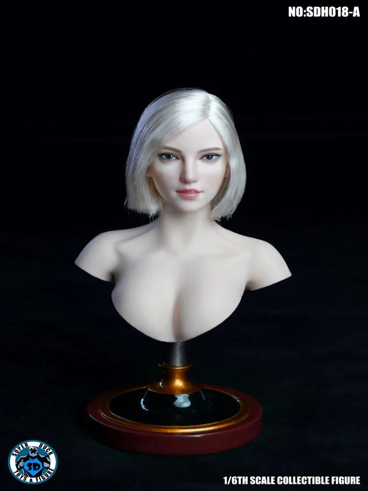SUPER DUCK SDH018 1/6 Female soldier's head sculpture Suitable for whitening skin plain body-aliexpress