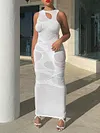 False Two Bodycon Sleeveless Midi Dress