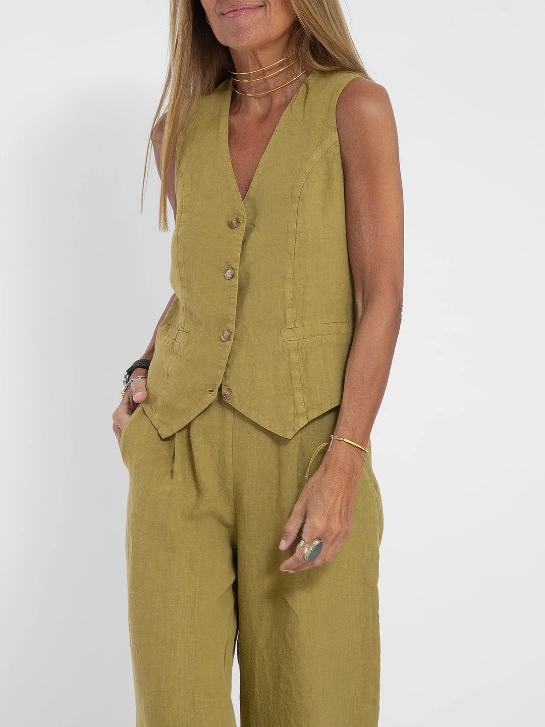 Woman - Linen Suit-inspireuse