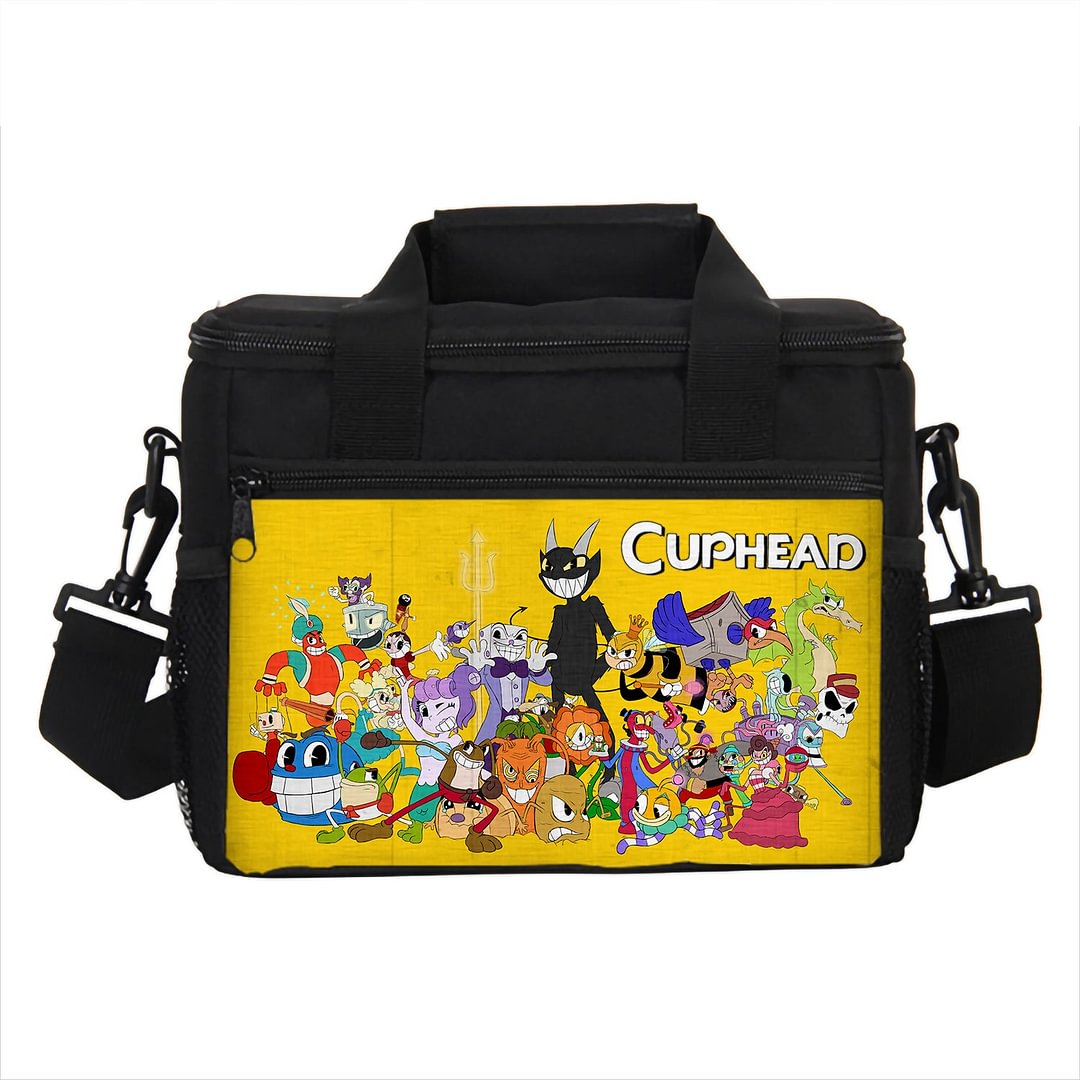 Cuphead Don't Deal with The Devil Insulated Lunch Bag Adjustable Shoulder Strap for School