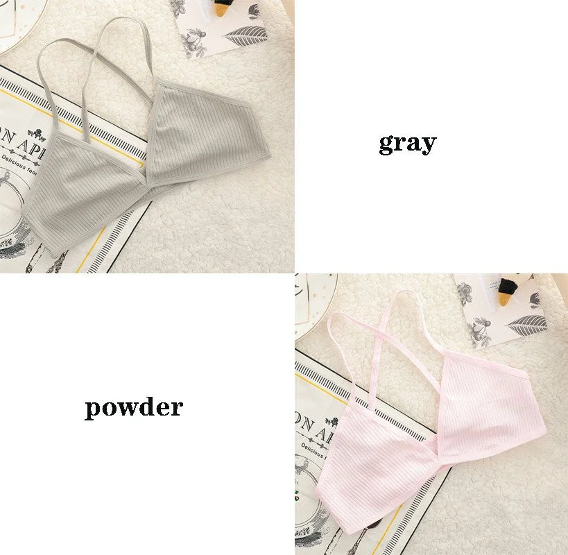 Comfortable sexy female bra thin cotton French sexy bra deep V wireless push chest bra without steel ring seamless bra
