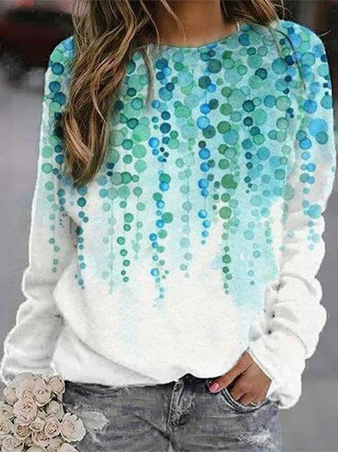 Basic long sleeve dye printed sweatshirt