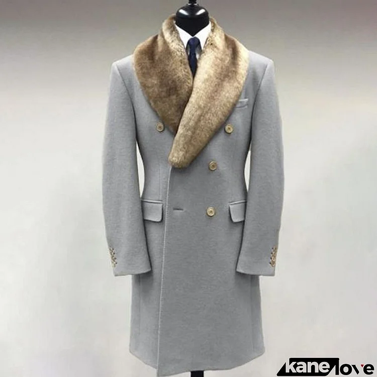 Fashion Casual Fur Lapel Collar Graphic Pattern Long Sleeve Coat