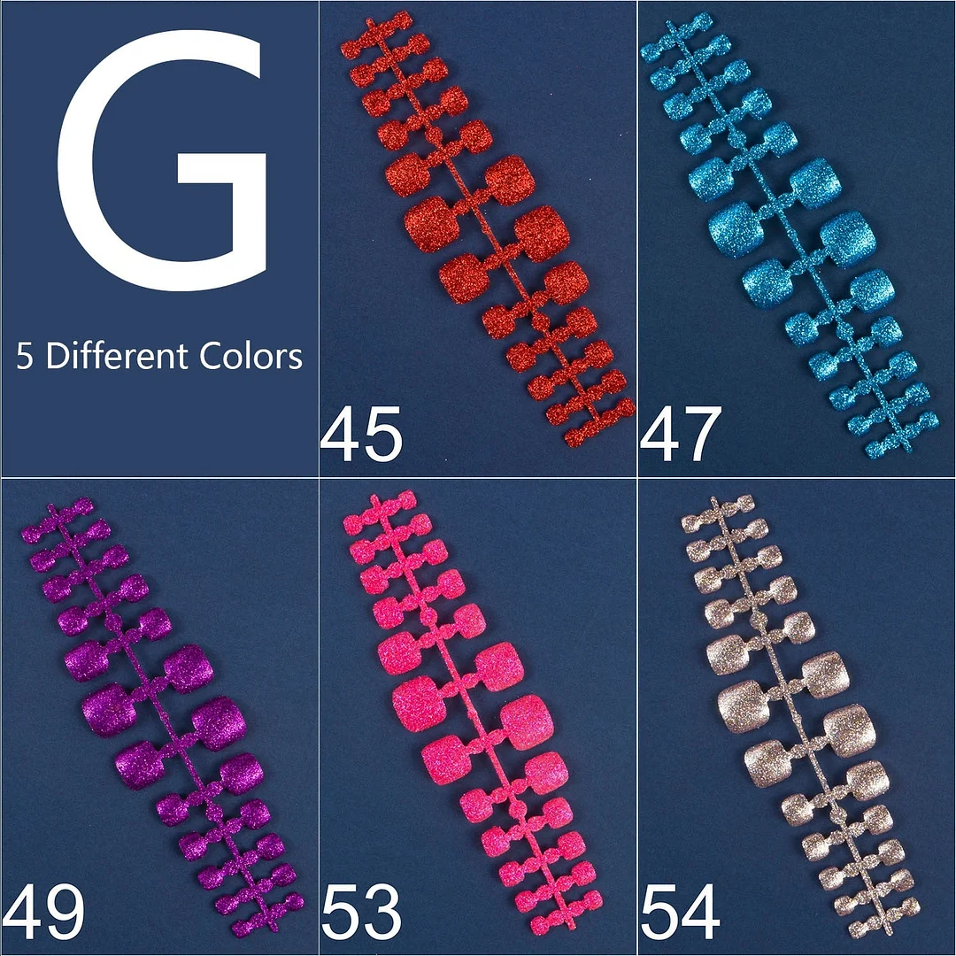 120pcs 5 Row/Pack Glitter False Toenail Tips Fake Toe Nail Art Tip Bling Press on Toe Nails Full Cover Nail For Toes-Nail Inspo