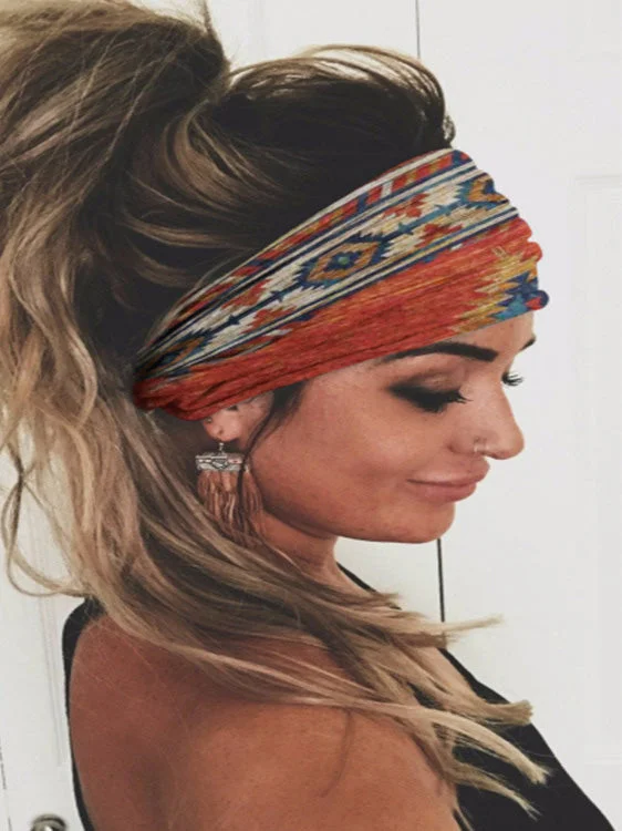 Beauty Milk Silk Knitted Sports Printing Wide Hairband