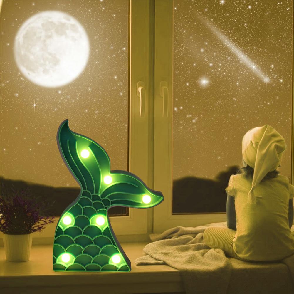 

Led Night Light Indoor Wall Lamp Home Bedroom Decoration Mermaid Tail Light, 501 Original