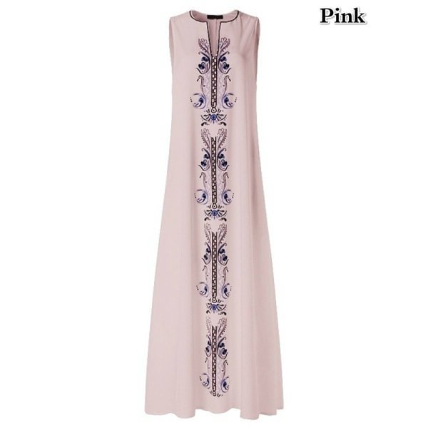 (S-5XL) Women Ladies Summer Sleeveless Long Dress Plus Size Loose Casual Elegant Butterfly Beach Dress Maxi Dress - Shop Trendy Women's Clothing | LoverChic