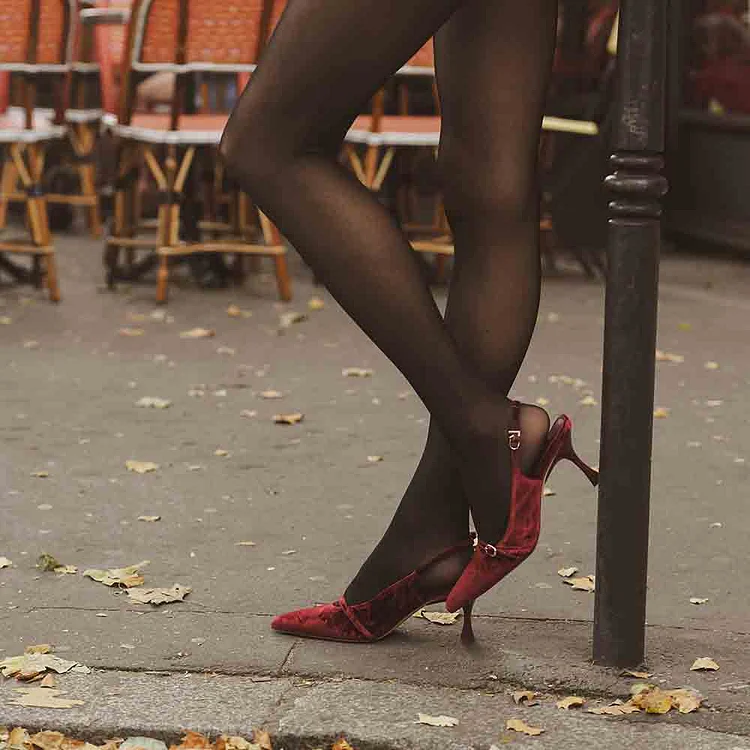 Buy 80's Satin Candy Stripe Heels Black Velvet Pointed Toe 3.5 Online in  India - Etsy