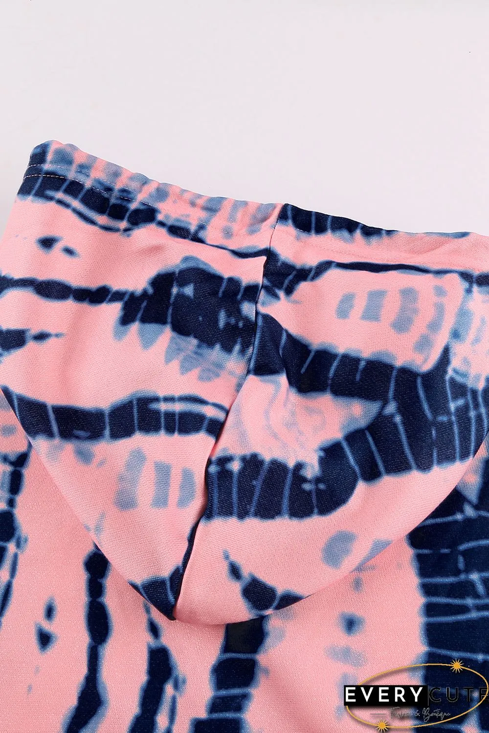Pink Tie-dye Print Pullover Hoodie