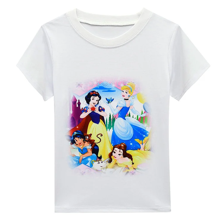 Princess printed cartoon anime girl three-piece girls short sleeve skirt bag set skirt 3664-Mayoulove