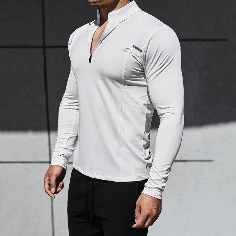 Casual Fitness Tight Zipper T-shirt-inspireuse